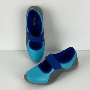 Curves for Women Sz 8 Walking Athletic Toning Blue Mary Janes Shoes